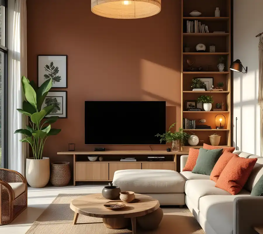 ruang keluarga terracotta